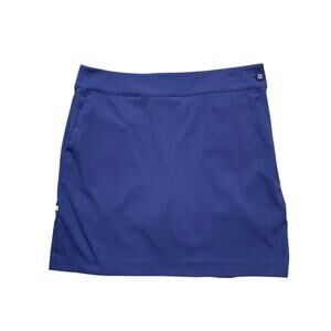 EP New York Skort Womens 2 Blue Performance Golf Tennis Pockets Side Zip Lined